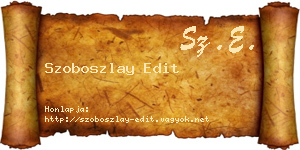 Szoboszlay Edit névjegykártya